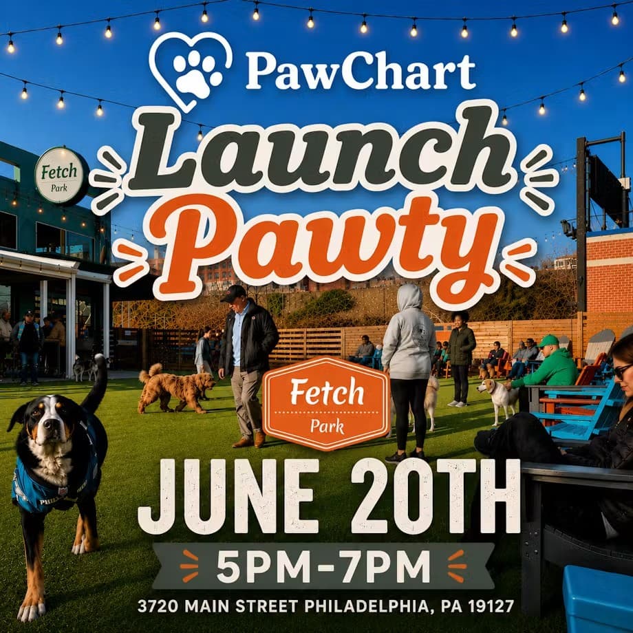 PawChart Launch Pawty flyer